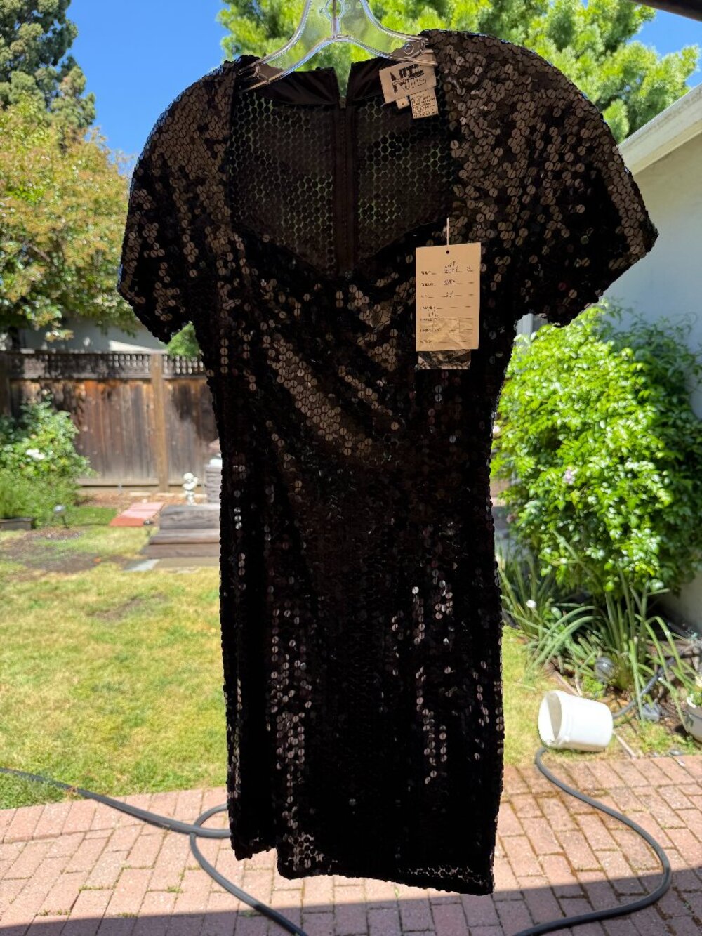Black sequin cocktail dress